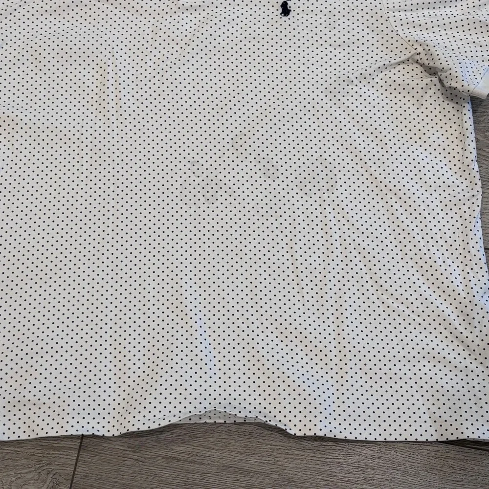 Polo Ralph Lauren Polo Shirt Mens XXL White Polka Dot Classic Fit Short Sleeve